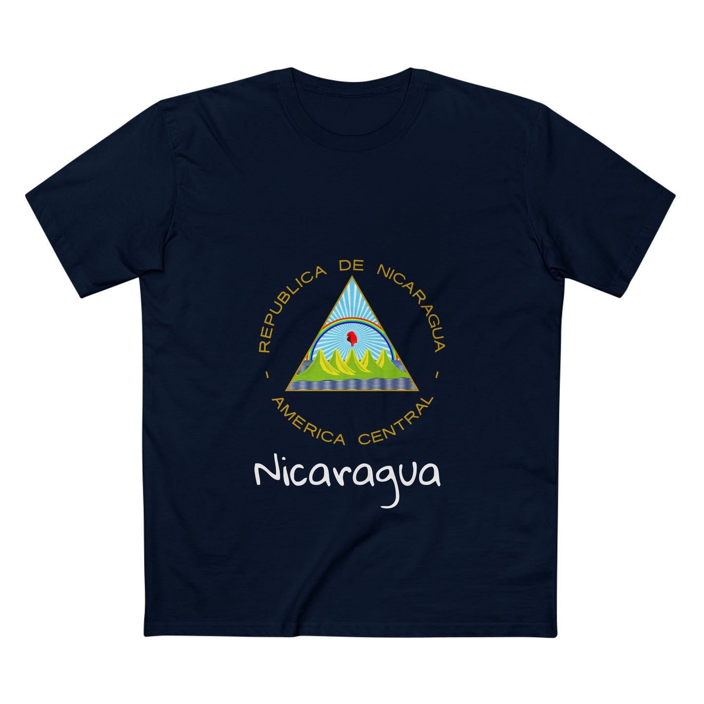 Camiseta para hombres Diseño Del Escudo Nacional de Nicaragua