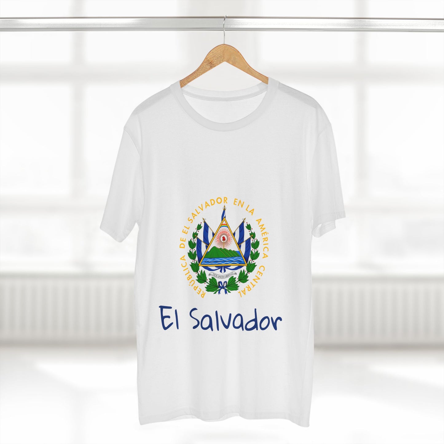 Camiseta para hombres Diseño Del Escudo Nacional de El Salvador