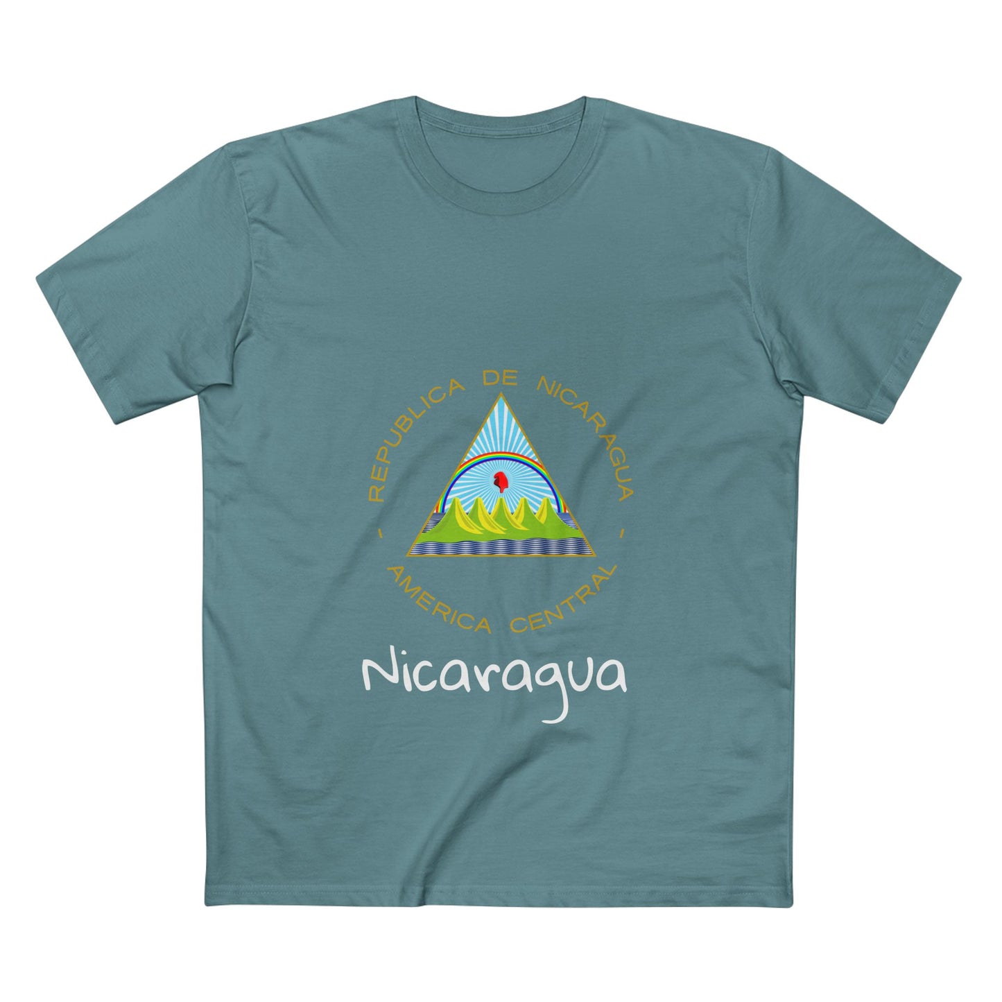 Camiseta para hombres Diseño Del Escudo Nacional de Nicaragua