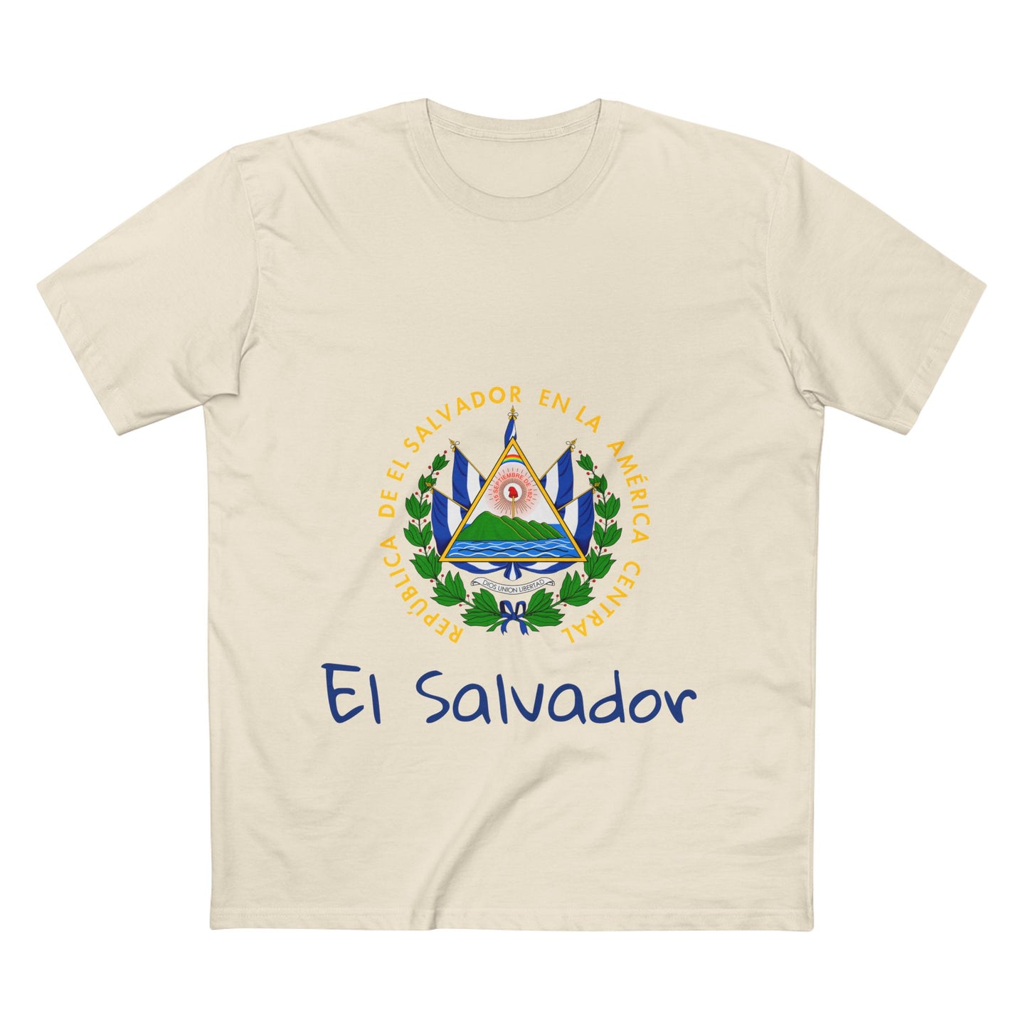 Camiseta para hombres Diseño Del Escudo Nacional de El Salvador