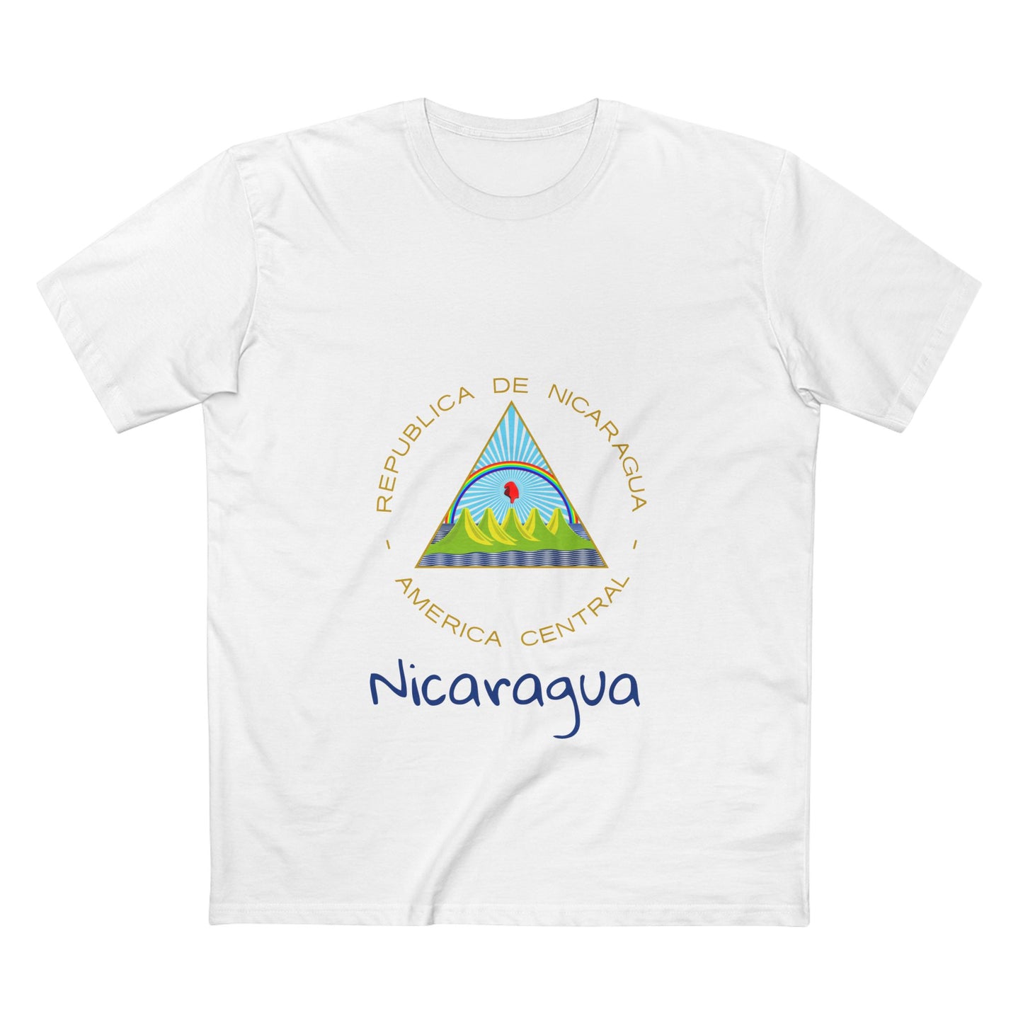 Camiseta para hombres Diseño Del Escudo Nacional de Nicaragua