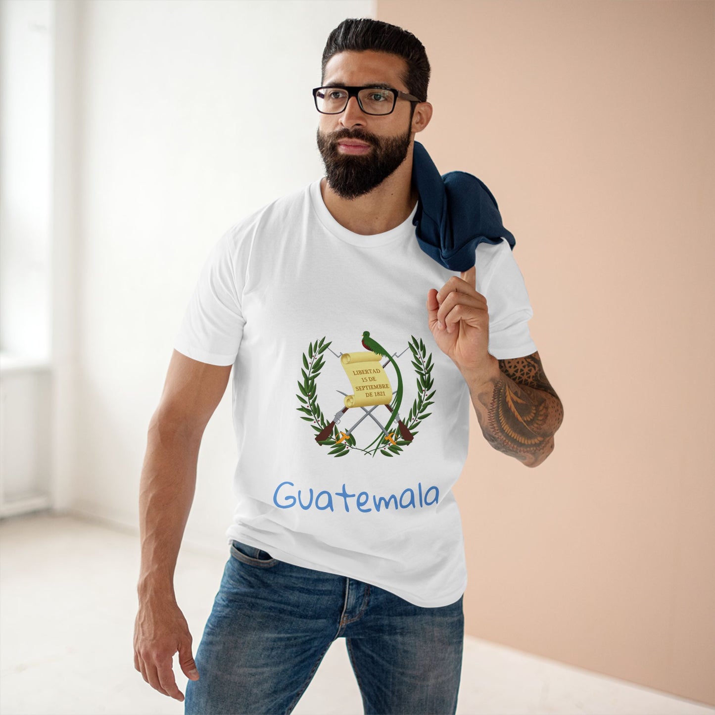 Camiseta para hombres Diseño Del Escudo Nacional de Guatemala