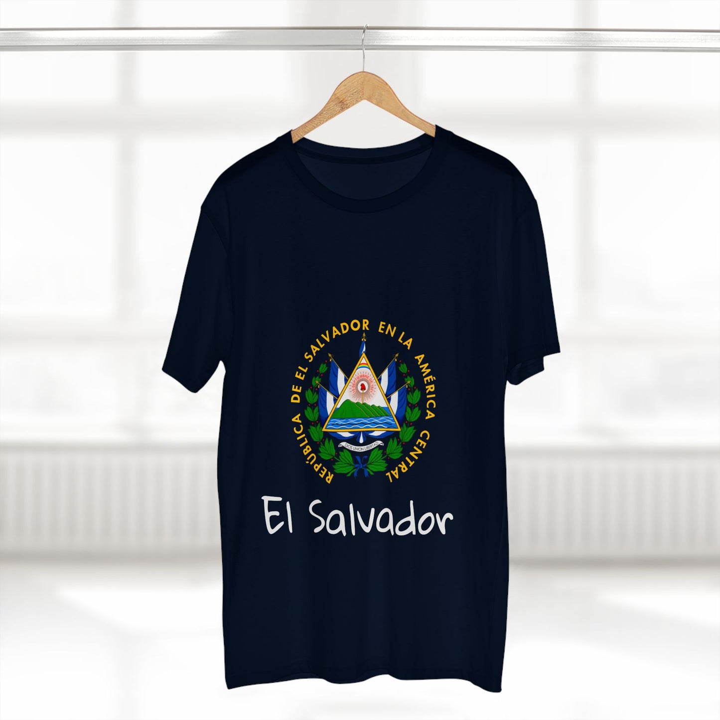 Camiseta para hombres Diseño Del Escudo Nacional de El Salvador