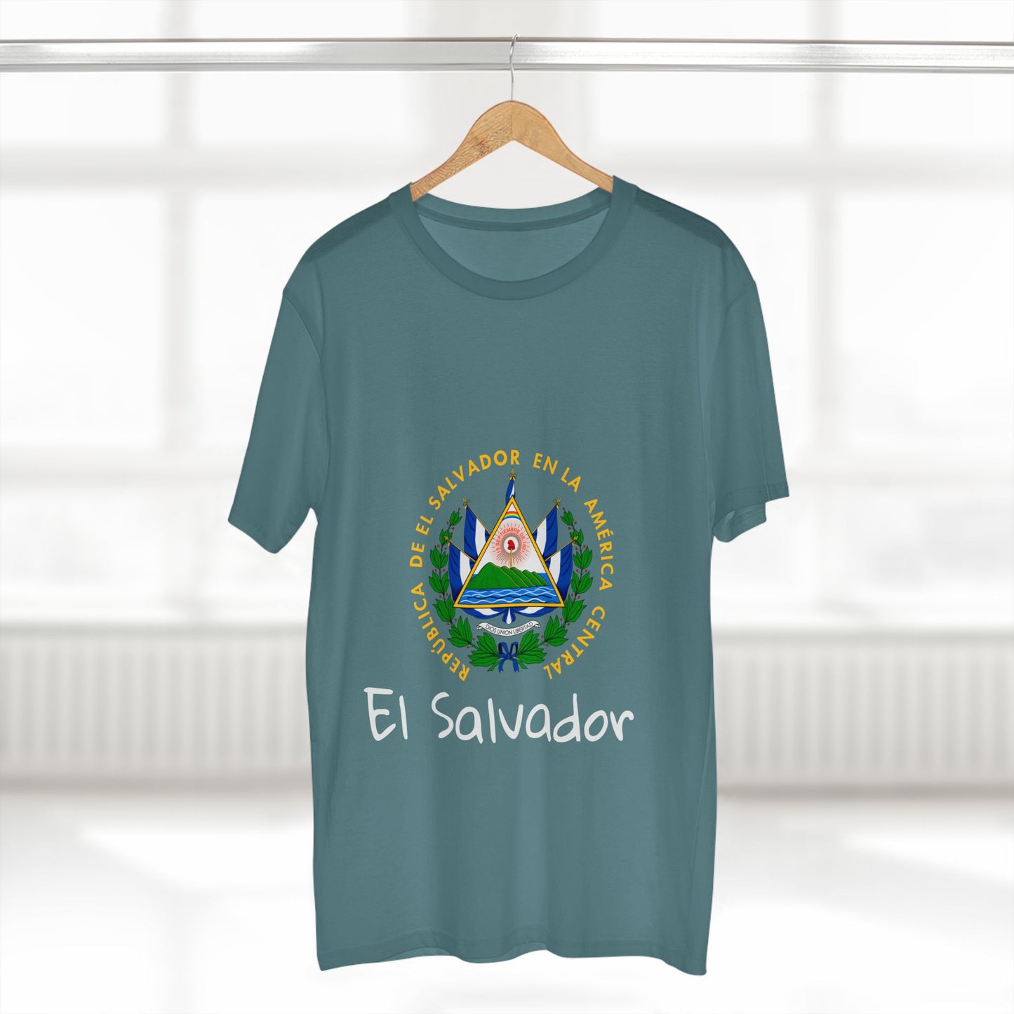 Camiseta para hombres Diseño Del Escudo Nacional de El Salvador